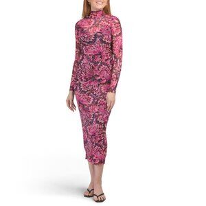 AFRM Fuschia Mock Neck Maxi Dress